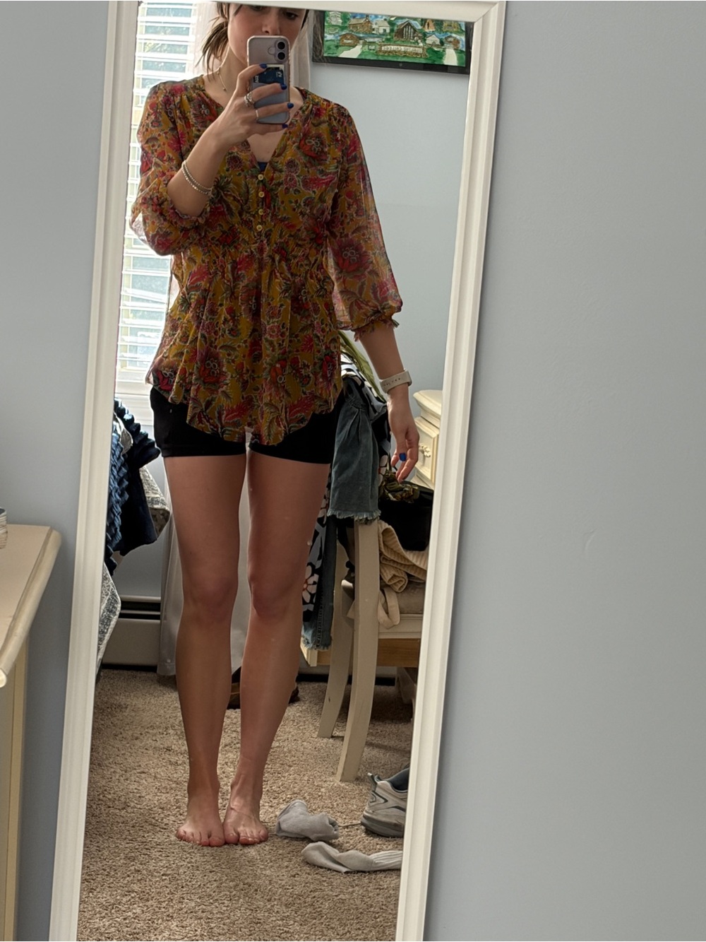 Anthropologie chiffon floral top - Picture 4 of 4